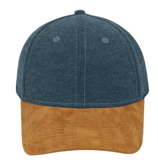 Chambray/Suede 6 Panel Cap
