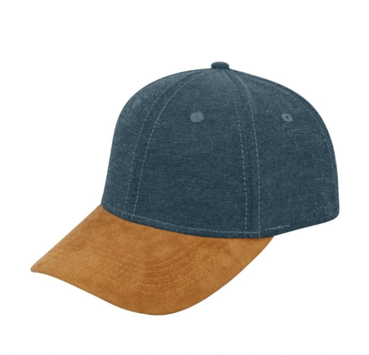 Chambray/Suede 6 Panel Cap