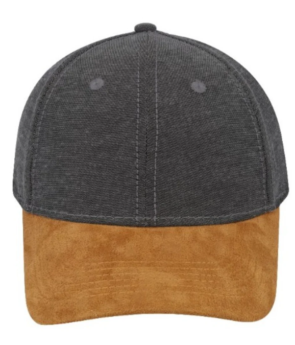 Chambray/Suede 6 Panel Cap