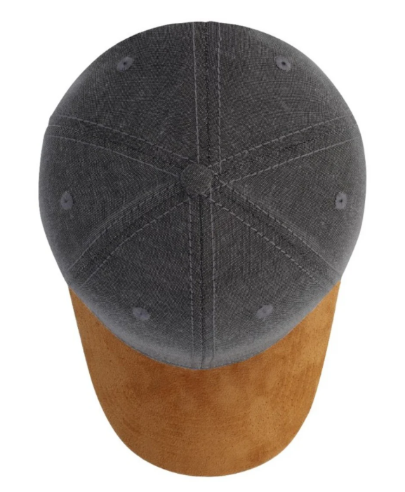 Chambray/Suede 6 Panel Cap